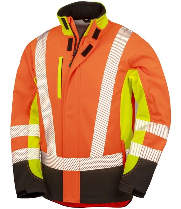 Result Recycled Three Layer Printable 3-Tone Safety Soft Shell Jacket